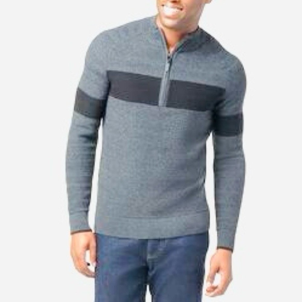 Banana Republic Gray Quarter Zip Sweater Pullover
